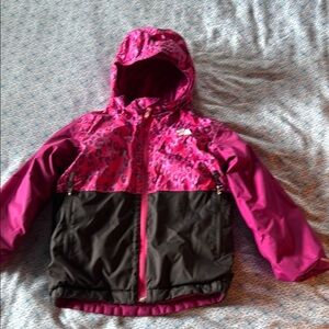 The North Face Pink and Black Hooded Jacket